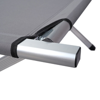 Lit de camping individuel pliable et réglable en alliage d'aluminium, portable pour les loisirs en extérieur et les pauses déjeuner