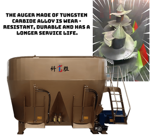 Nouveau mélangeur d'aliments TMR remorquable avec convoyeur à décharge hydraulique, capacité de 5 tonnes/heure, en alliage, hauteur réglable pour l'alimentation du bétail - Product Image 3