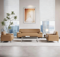 Ensemble de canapés modulaires de bureau modernes et confortables de haute qualité, personnalisables, en cuir PU, avec structure métallique, haute densité, pour usage commercial