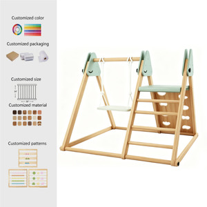 <b>Swing</b> Set Solid Wood Children's Climbing Frame Outdoor Indoor Home Small Family Exercise Playground Baby Climbing <b>Slide</b> - Product Image 1