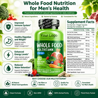 Multivitamines complètes pour hommes, marque privée OEM, 120 capsules végétariennes, 24 superaliments, végétalien, sans gluten, sans OGM, approvisionnement en vrac