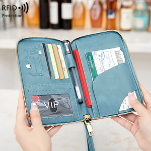 Nuovo Portadocumenti RFID 2026 per Passaporti, Biglietti Aerei e Certificati, Borsa da Viaggio Multifunzionale alla Moda con Cerniera - Product Image 3