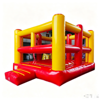 Structure gonflable combinée de jeux sportifs avec ring de boxe, toboggan, château de saut, piste de jeu, pour extérieur, décoration, pour foire et événementiel