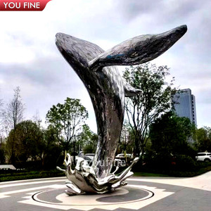 YOUFINE Escultura <span class=keywords><strong>de</strong></span> Ballena Azul Realista <span class=keywords><strong>de</strong></span> Acero Inoxidable Pulido a Espejo <span class=keywords><strong>de</strong></span> Tamaño Natural, Estatua <span class=keywords><strong>de</strong></span> Pez Gigante Aerodinámica para Parque Acuático - Product Image 5