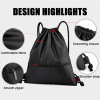 Sacs à cordon personnalisés avec logo, sac à cordon en nylon, sac à cordon de sport d'extérieur, sac à dos épais à cordon avec logo imprimé