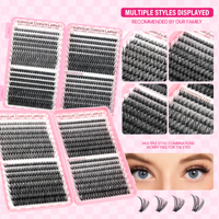 Coffret de faux cils en vison synthétique faits à la main, 32 rangées, cils en grappe mixtes, ensemble de faux cils segmentés, styles multiples, cils simulés doux et légers