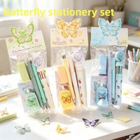 Ensemble de papeterie sur le thème du papillon, design créatif et pratique pour les étudiants, cadeau idéal, ensemble de papeterie