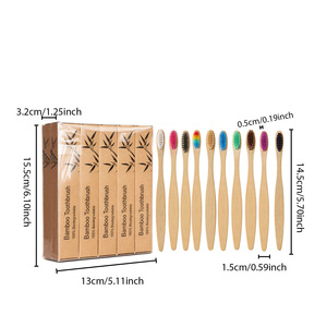 Lot de 5 brosses à dents biodégradables en bambou à poils souples, couleur bois foncé, avec étui de rangement et pochette de protection - Product Image 6