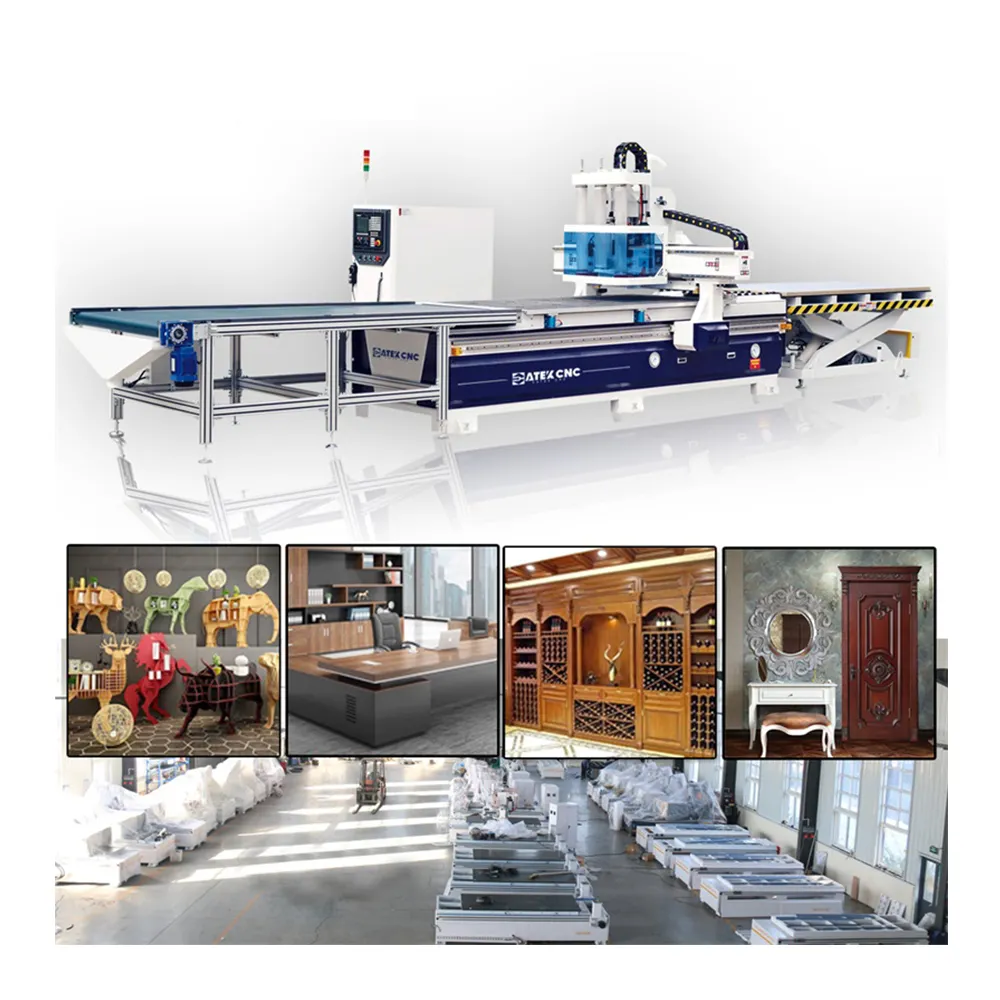 Hoge Kwaliteit En Beste Prijs-1325 4 As Werkende Automatische Atc Cnc Wood Router