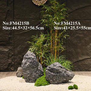 Decorazione per la casa ornamenti interni simulazione roccia artificiale vista montagna nera ornamento di pietra per il centro del giardino - Product Image 5