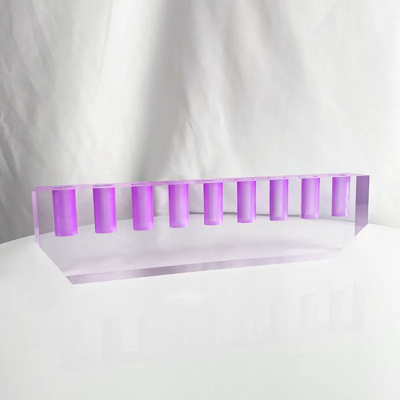 Aangepaste Kleur Moderne Olie Menorah Oem Custom Lucite Theelichtje 9 Holes Kaarsstand Joodse Chanukkah Israël Crystal Acryl Menora