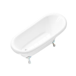 Suministro Directo de Fábrica, Bañera Acrílica Independiente Blanca de Diseño Moderno y Sencillo con Falda Completa para Adultos, Modelo QT-4020 - Product Image 5