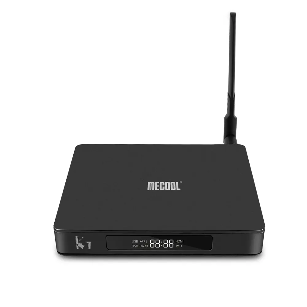 MECOOL K7 DVB S2 T2 android tv kutusu android 9.0 Mecool K7 H.265 2T2R anten Set üstü kutusu