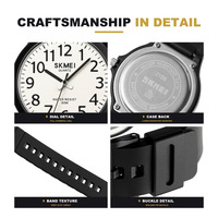 Skmei 2108 Montre-bracelet à quartz étanche pour homme, style sportif, prix abordable