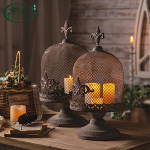 Candelabro de Hierro Forjado Estilo Americano, Diseño Vintage de Jaula de Pájaros, Decoración para el Hogar, Artesanía Metálica para Habitación de Huéspedes o Dormitorio - Product Image 3