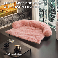 Coussin pour chien de luxe confortable et douillet, grand lit pour chiot toutes saisons, design rectangulaire en forme de patte, longue peluche chauffante, amovible et lavable