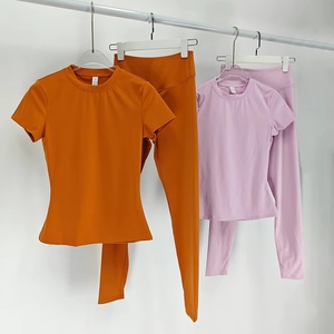 Ropa Deportiva, Leggings de <span class=keywords><strong>Yoga</strong></span>, Camiseta de Manga Corta, Conjunto de <span class=keywords><strong>Yoga</strong></span> de 2 Piezas, Ropa de Fitness para Mujer, Ropa de <span class=keywords><strong>Yoga</strong></span>, Conjuntos de Gimnasio y Fitness - Product Image 6