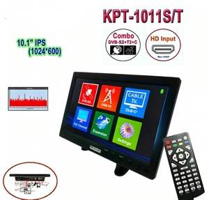 Moniteur HD avec écran IPS de 10,1 pouces, <span class=keywords><strong>DVB</strong></span>-S2/T2/C, analyseur de spectre, recherche de satellite numérique H.265, KPT-1011S/T - Product Image 1