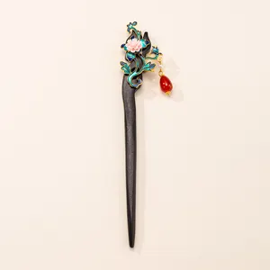 ยางกิ๊บผมวินเทจพู่ผมตะเกียบย้อนยุคดอกไม้ Hairpins ทําด้วยมือผม Pins อุปกรณ์เสริมคลาสสิก