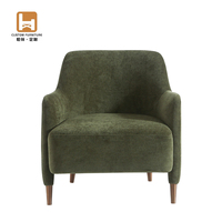 Fauteuil de réception moderne en tissu vert, fauteuil rembourré sur mesure, écologique, durable, inclinable, pour l'extérieur, la chambre à coucher