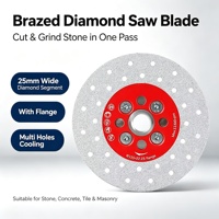 Disque de découpe et de meulage diamanté brasé sous vide à trous multiples avec bride pour pierre, béton, carrelage, maçonnerie – OEM disponible