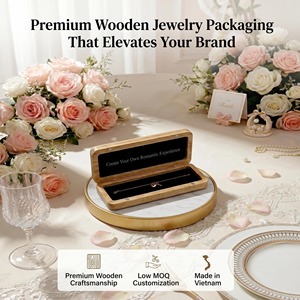 Fabricante de cajas de embalaje de madera personalizadas para pulseras, proveedor de cajas rectangulares largas para joyería en Vietnam - Product Image 1