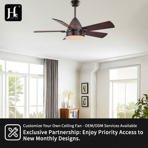 Ventilateur de plafond LED avec lumières, 5 pales en contreplaqué, 6 vitesses variables, télécommande - parfait pour les salles à manger et les salons - Product Image 5