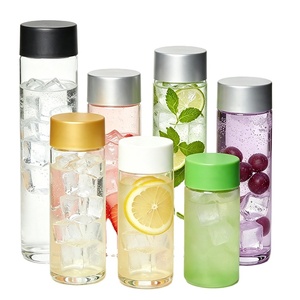 Bouteille en verre cylindrique style <span class=keywords><strong>Voss</strong></span> pour boissons alcoolisées, <span class=keywords><strong>eau</strong></span> et boissons gazeuses, 500ml, 250ml, 16oz, 300ml, 400ml, 800ml, vente en gros - Product Image 1