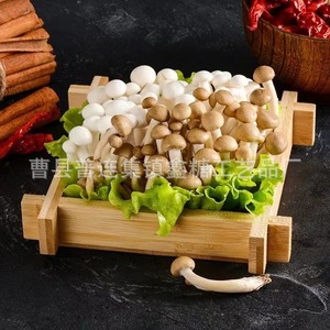 Bandejas de madera para verduras del fabricante Caoxian, bandejas cuadradas de bambú y madera estilo japonés, presentación creativa de alimentos para uso comercial. - Product Image 1