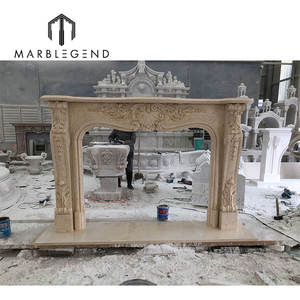Matériel de service d'intérieur sculpté à la main, grande <span class=keywords><strong>cheminée</strong></span> en marbre beige, surround, 30 pièces - Product Image 1