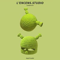 Bonnet en tricot Shrek Monstre Vert, drôle et mignon, couvre-tête d'hiver