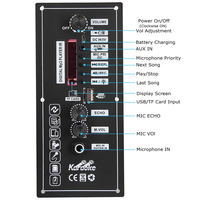 Amplifier Audio mobil Mini 10W, Bluetooth AUX/TF/USB/mikrofon fungsi 3.7V li-baterai 5V DC pengisian daya kompak portabel