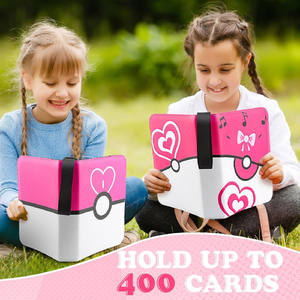 Album de cartes portable rose de la collection Sport, avec fermeture éclair, 50 pochettes amovibles, 400 porte-cartes, 4 pochettes, classeur pour cartes à collectionner - Product Image 6