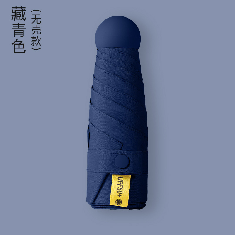 Five-fold umbrella, navy blue
