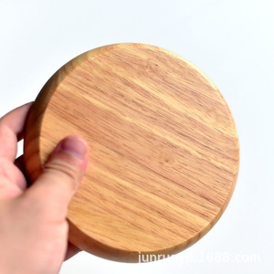 Walnut Wood Coasters Round <b>Teacup</b> Holders Natural Wood Color Coffee Trays For Tea And Coffee Serving - Product Image 2