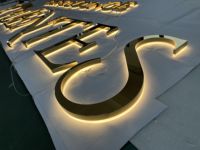 Lettres en acier inoxydable 3D personnalisées rétroéclairées, étanches IP65 pour extérieur, avec transformateur, pour enseigne de magasin, logo lumineux halo pour entreprise