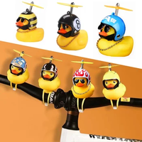 Ornement de vélo de voiture Petit canard jaune Airscrew Helmet Duck Ducky Bicycle Wind Motor Riding Cycling Ornament
