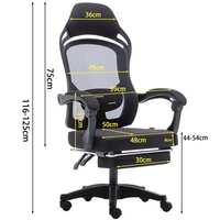 Chaise de bureau moderne de luxe en métal, inclinable, avec vérin à gaz, pivotante et accoudoirs articulés