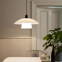 Lampe de table de bar Wabi-sabi d'inspiration japonaise du milieu du siècle ; Suspension LED moderne minimaliste nordique en verre avec abat-jour givré