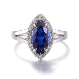 Bague de luxe en or blanc 10k 14k 18k avec pierre précieuse de laboratoire taille marquise, haute joaillerie, bagues de fiançailles et de mariage, cadeau pour femme et homme - Product Image 3