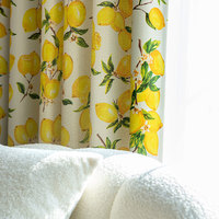 Citroen Citrus Gedrukte doorschijnende verduisterende polyester gordijnen Geel fruitblad Grommetgordijnen Woonkamer Moderne hoge schaduw