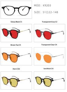 Gafas Ópticas con Montura Metálica Amarilla, Lentes Naranjas de Moda, Personalizables al por Mayor, Clásicas Unisex, con Bloqueo de Luz Azul - Product Image 3