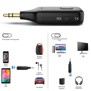 Transmisor Inalámbrico Bluetooth 3 en 1 <span class=keywords><strong>para</strong></span> Auto, Receptor <span class=keywords><strong>para</strong></span> TV, Computadora, Auto, Adaptador de Llamadas Manos Libres con Conector Bluetooth Aux 3.5 - Product Image 2