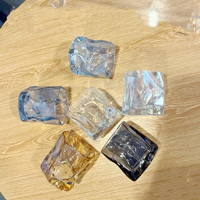 Pot à bougie en verre vide de 200/240 ml à surface torsadée et incurvée, pots à bougie en verre transparent/gris/arc-en-ciel/ambre/bleu pour la fabrication de bougies