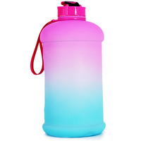 Bouteille d'eau sans BPA avec minuteur, gourde sport de 2,2 L, bouteille d'eau motivante avec indication du temps et des repères