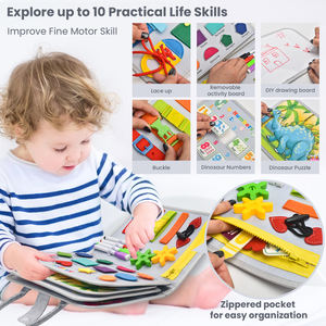 Quiet Felt Busy Board per Bambini, Giocattolo Sensoriale Portatile con Molteplici Attività per l'Apprendimento Precoce e il Gioco Montessori - Product Image 5