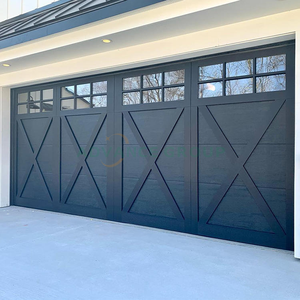 ประตูโรงรถไม้เนื้อแข็งโอ๊คแบบดั้งเดิมอะลูมิเนียมดีไซน์เหนือศรีษะสำเร็จรูปพื้นผิวกันลมสำหรับวิลล่าโรงจอดรถ - Product Image 1