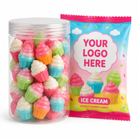 Bonbons gélifiés en forme de cupcake, couleurs vives, saveur fruitée, texture moelleuse, confiserie fantaisie, vente en gros