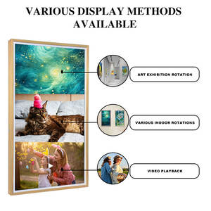 Venta al por mayor Wifi Wall Mount FHD <span class=keywords><strong>Display</strong></span> grande 55 pulgadas de madera <span class=keywords><strong>Electronic</strong></span> Wifi <span class=keywords><strong>Digital</strong></span> Art <span class=keywords><strong>Display</strong></span> - Product Image 2