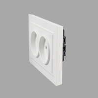 Enchufe Doble Estándar Europeo, Ignífugo e Impermeable, Panel de PC Blanco y Negro, Enchufe de Pared con Conexión a Tierra de Dos Tomas